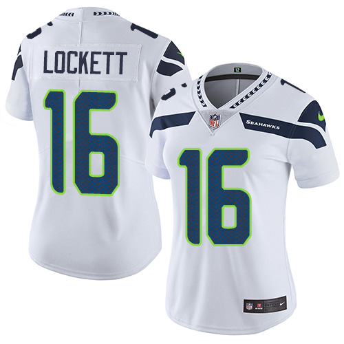 2019 Women Seattle Seahawks #16 Lockett white Nike Vapor Untouchable Limited NFL Jersey->women nfl jersey->Women Jersey